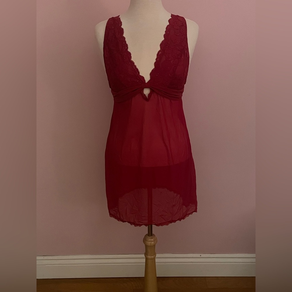 Seductive Red Lace Chemise